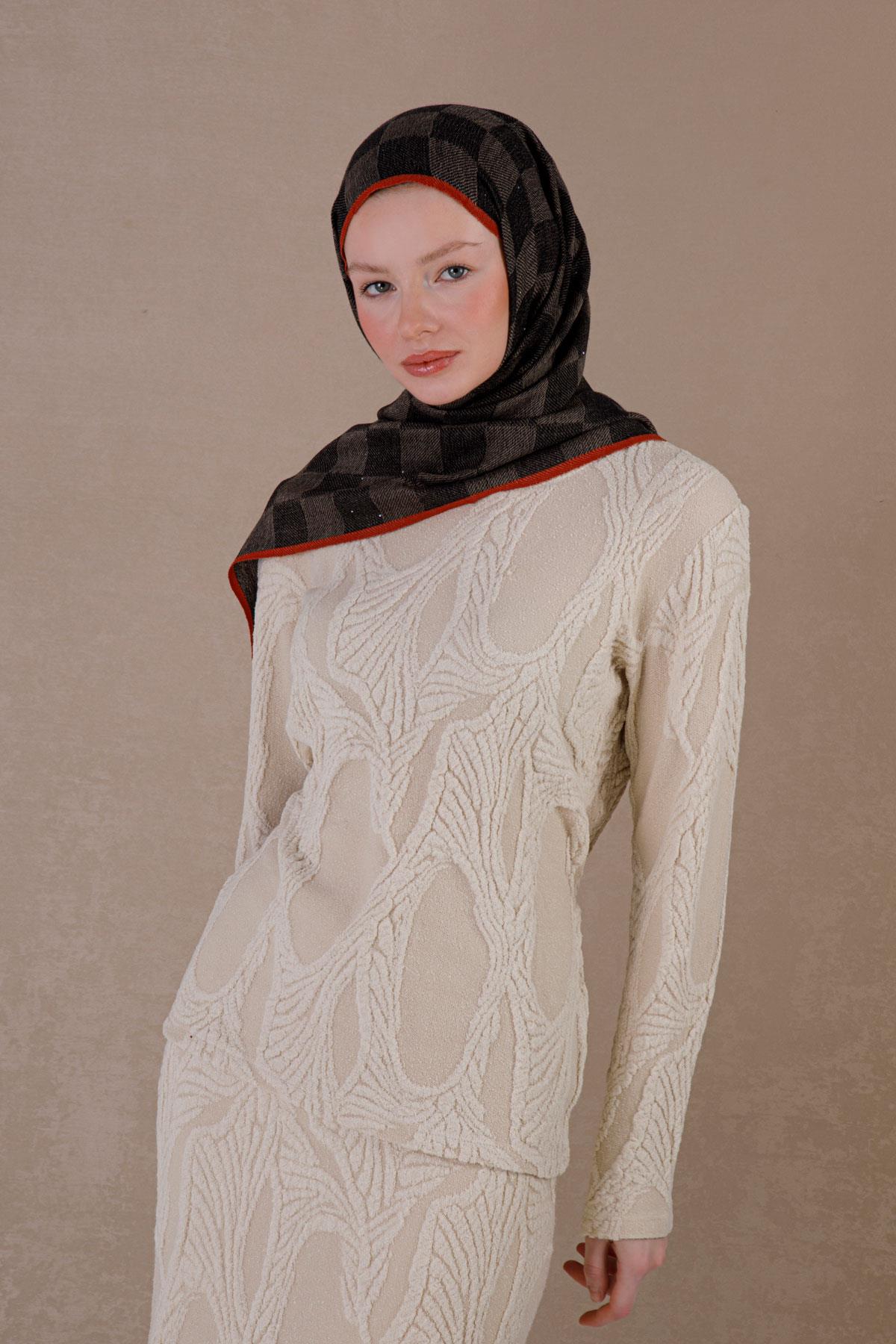 FENZA siyah kahve şal